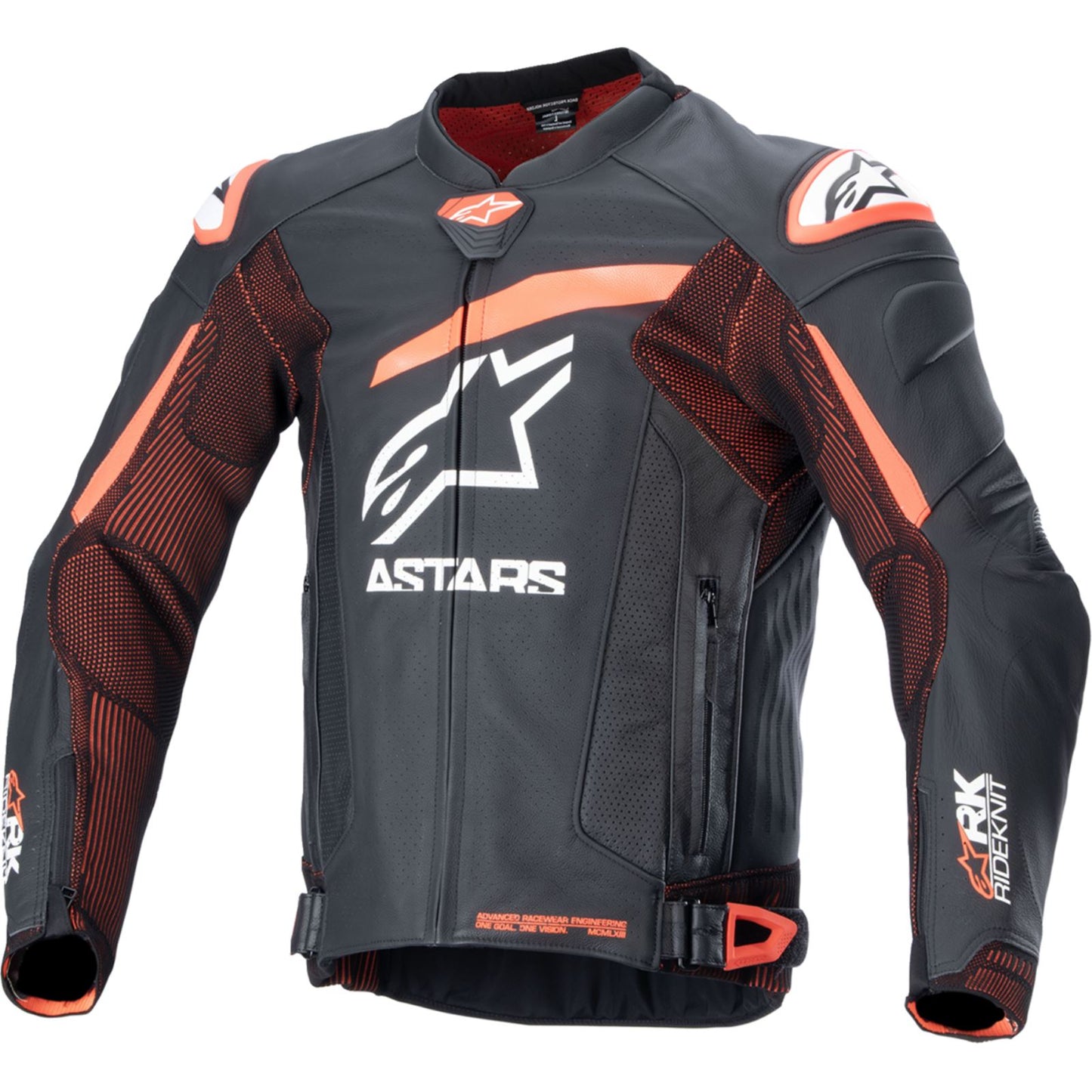 Alpinestars GP Plus R v4 Rideknit® Leather Jacket Black/Red Fluo/White_1401628