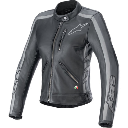 Alpinestars Stella Dyno Leather Jacket - Black Tar Gray/Dark Gray_1401707