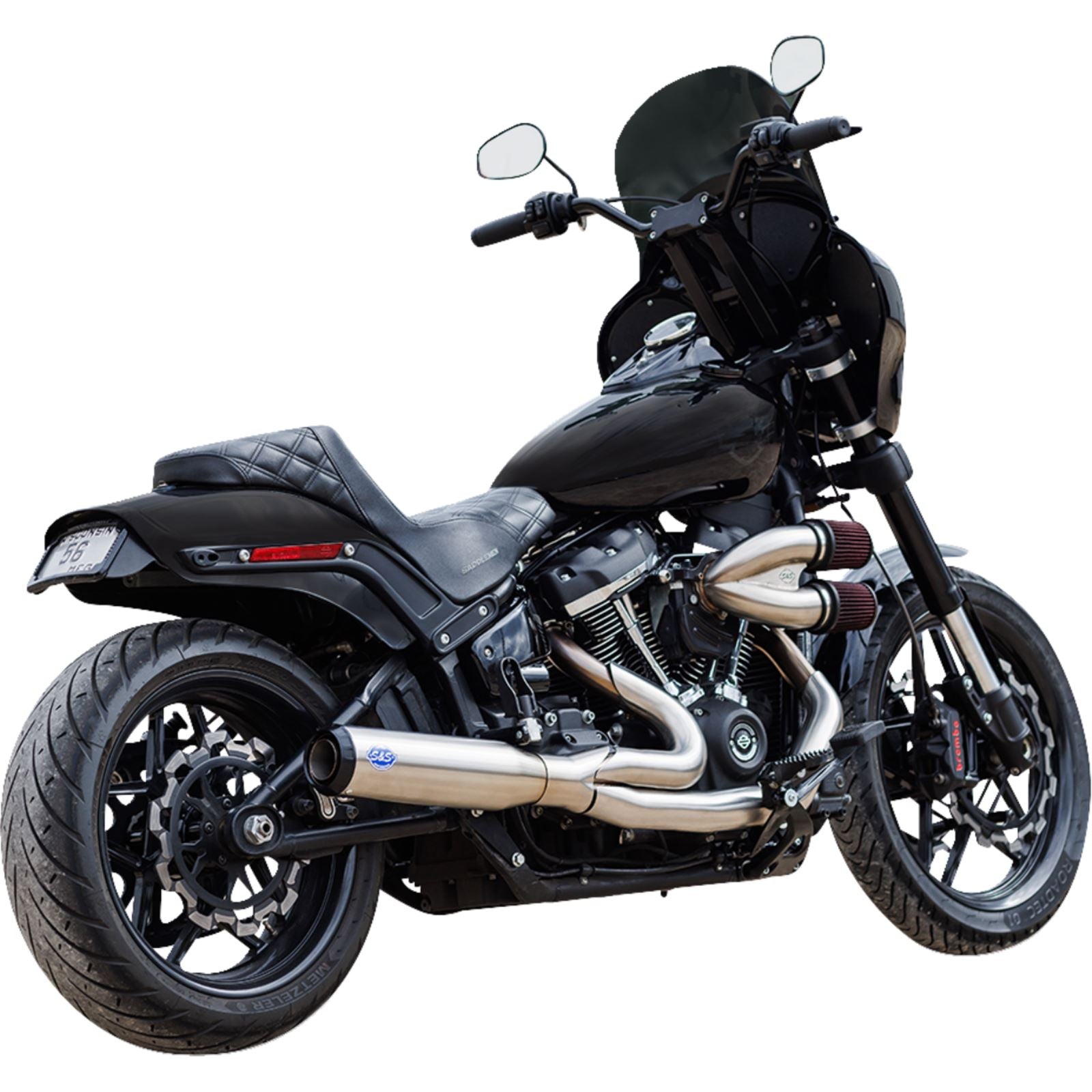 S&S Cycle 2-into-1 Qualifier Exhaust System - 49-State - Silver 550-1103_1409049