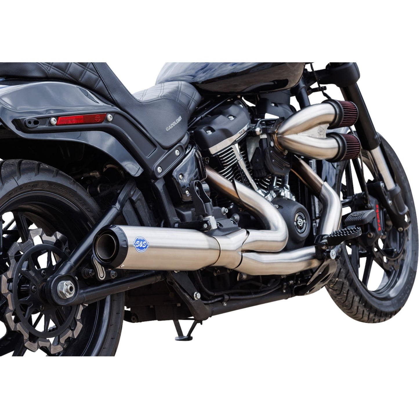 S&S Cycle 2-into-1 Qualifier Exhaust System - 49-State - Silver 550-1103_1409050