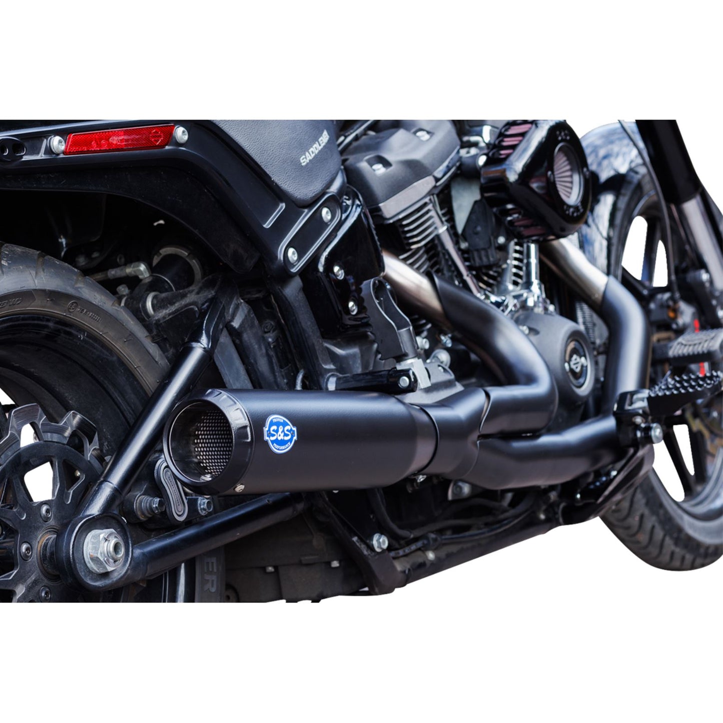 S&S Cycle 2-into-1 Qualifier Exhaust System - Race Only - Black 550-1106_1409059