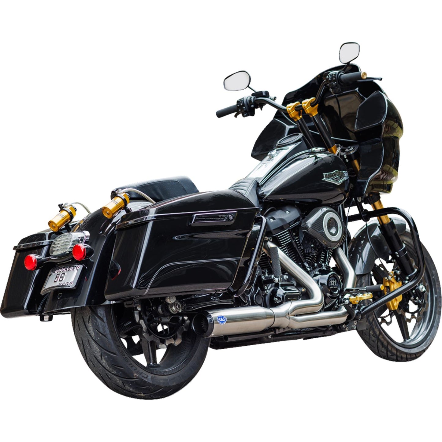 S&S Cycle 2-into-1 Qualifier Exhaust System - Race Only - Silver 550-1107_1409061