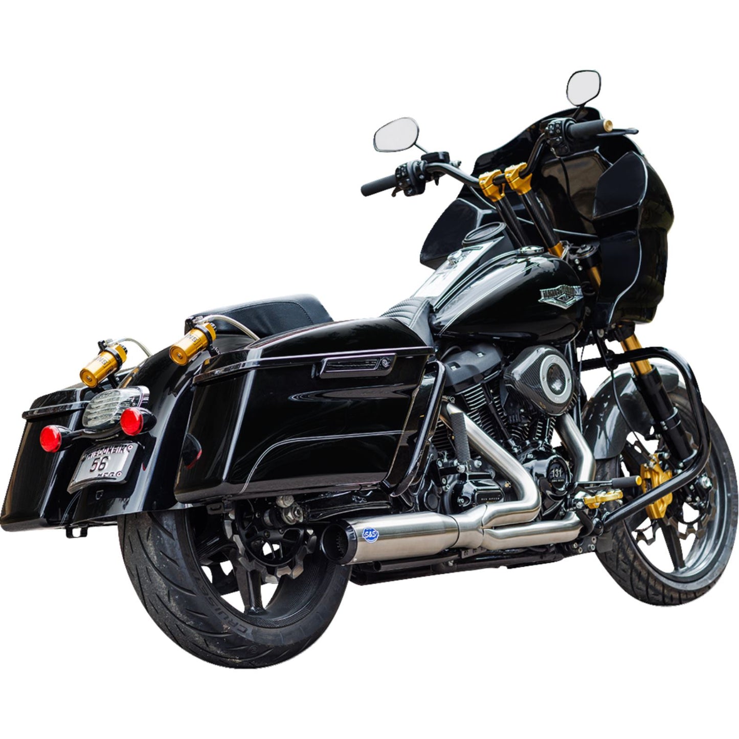 S&S Cycle 2-into-1 Qualifier Exhaust System - 49-State - Silver 550-1108_1409064