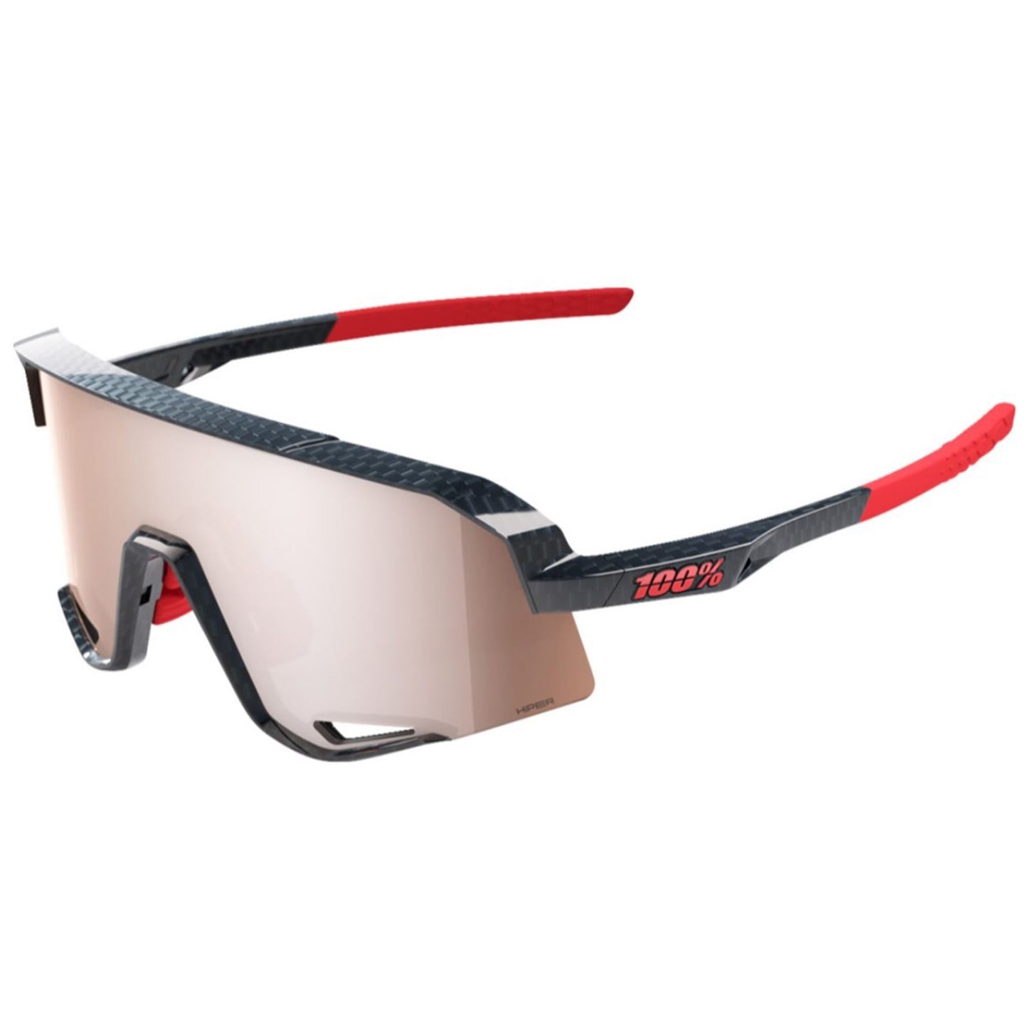 100% Slendale Sunglasses - Gloss Carbon Fiber - HiPER Crimson Silver 60057-00001_1413238