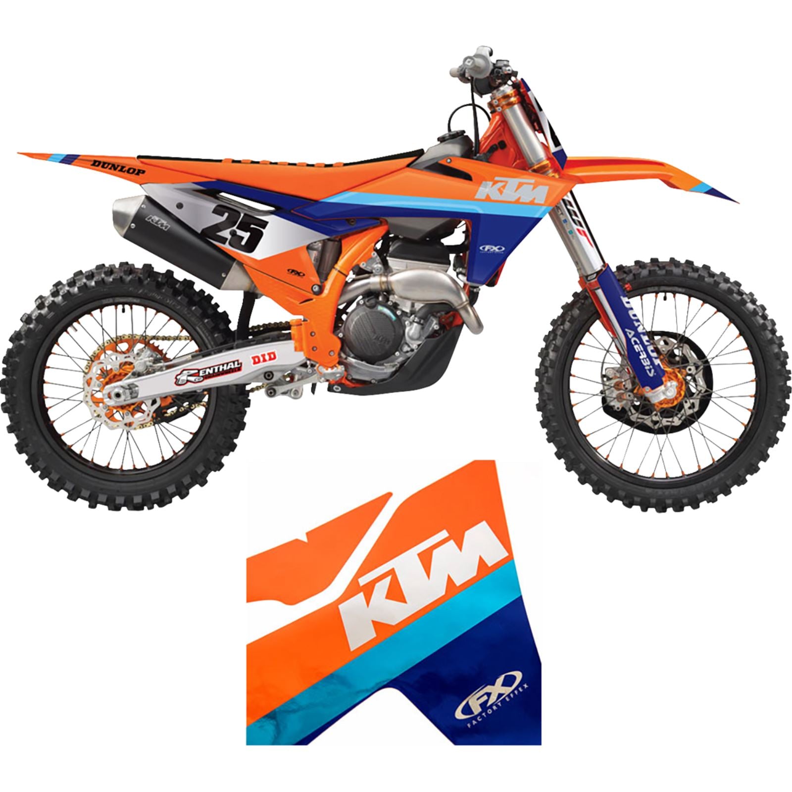 Factory Effex Chrome Series Trim Graphic Kit for KTM - Blue/Orange/White 27-51502_1444736