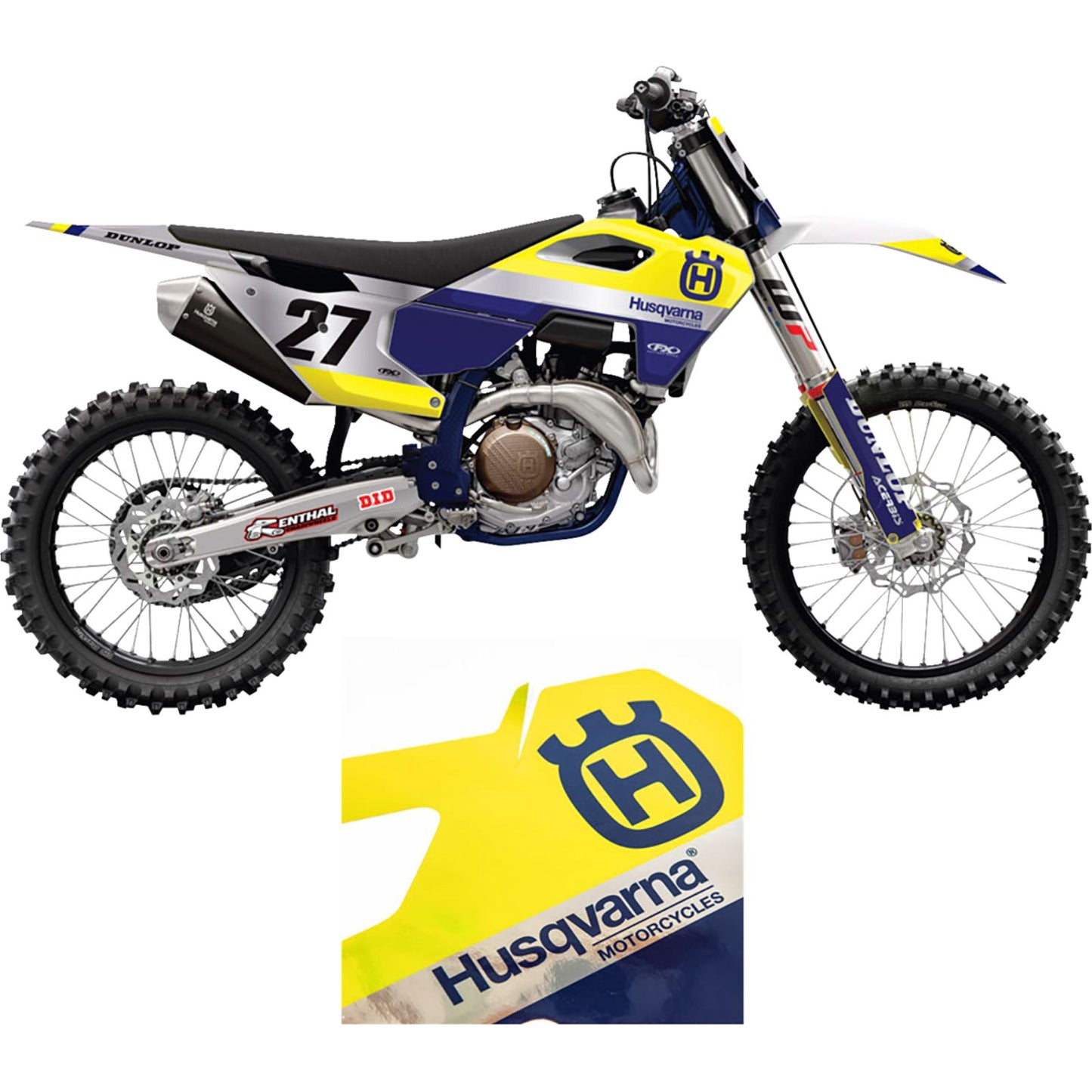 Factory Effex Chrome Series Trim Graphic Kit for Husqvarna - Blue/Yellow/White 27-51604_1444691