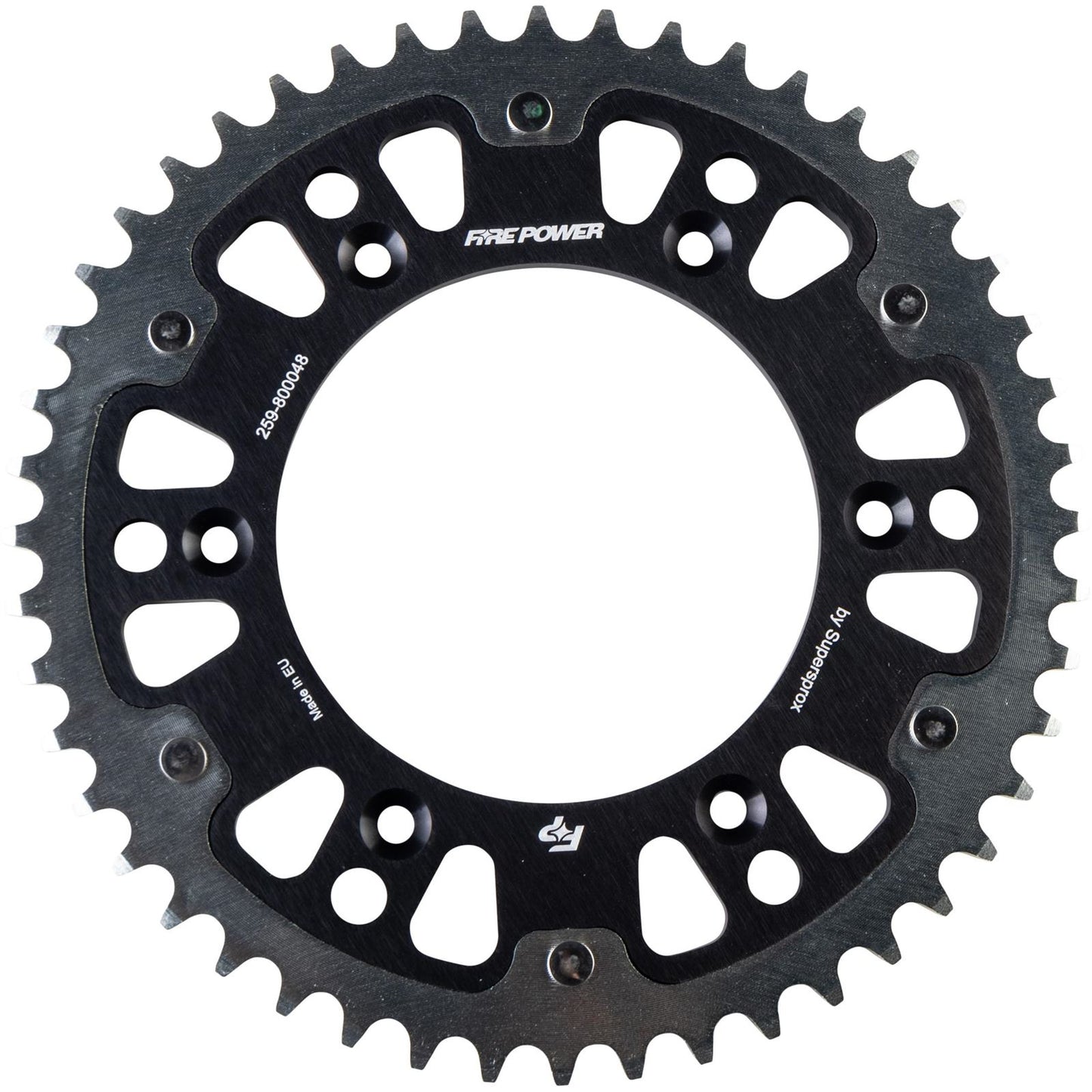 Fire Power Rear Sprocket - Hybrid - 48T - Black/Silver [MPN: FPH-8000-48-BLK]_1707100