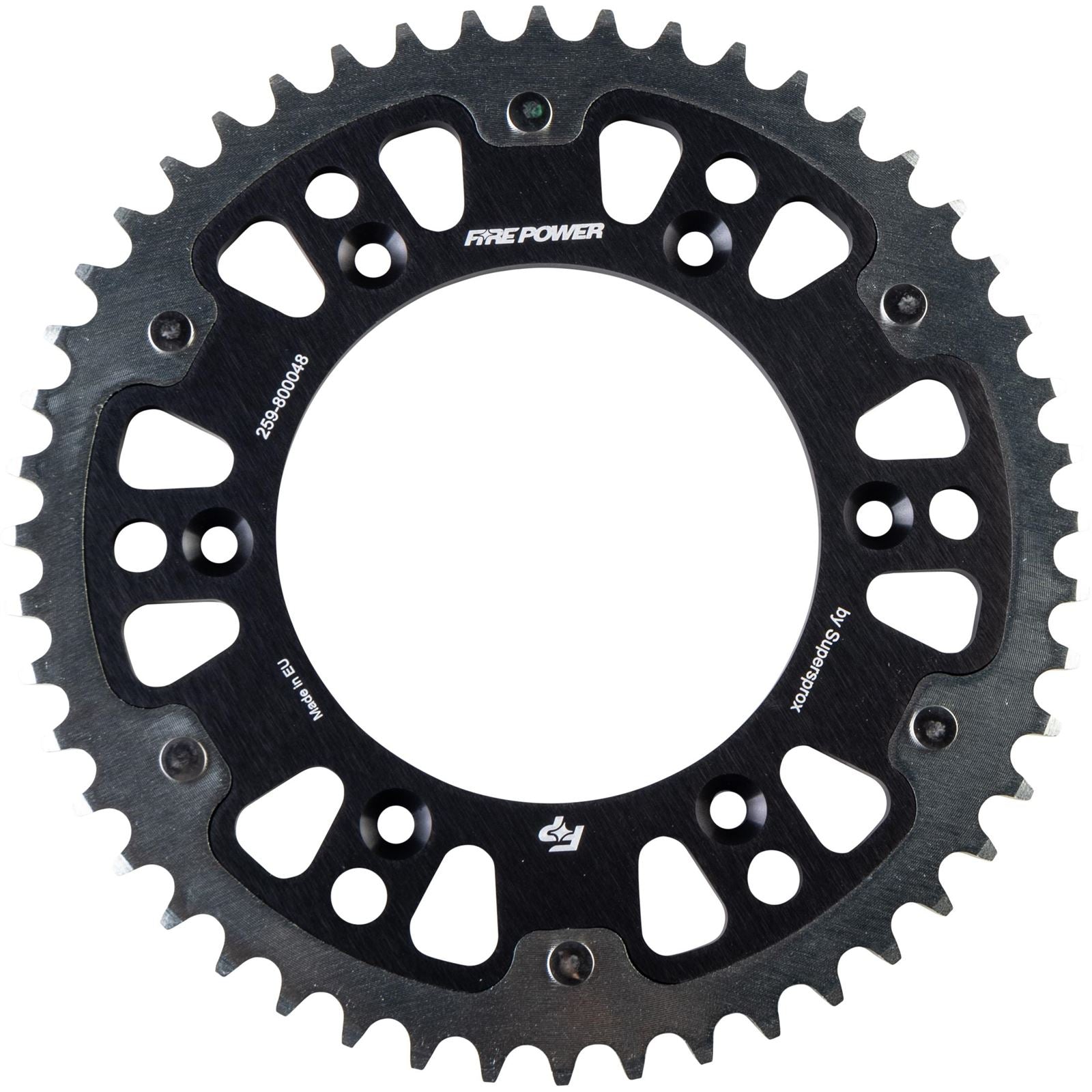 Fire Power Rear Sprocket - Hybrid - 48T - Black/Silver [MPN: FPH-8000-48-BLK]_1707100