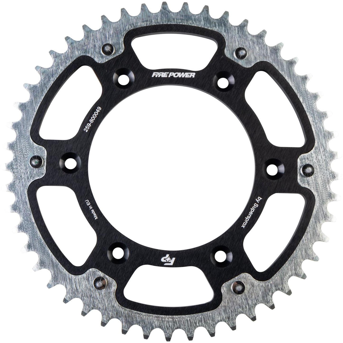Fire Power Rear Sprocket - Hybrid - 49T - Black/Silver FPH-8000-49-BLK_1707098