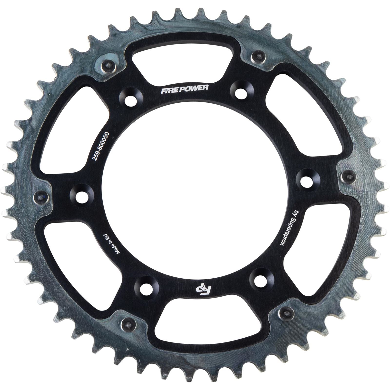 Fire Power Rear Sprocket - Hybrid - 50T - Black/Silver FPH-8000-50-BLK_1706925