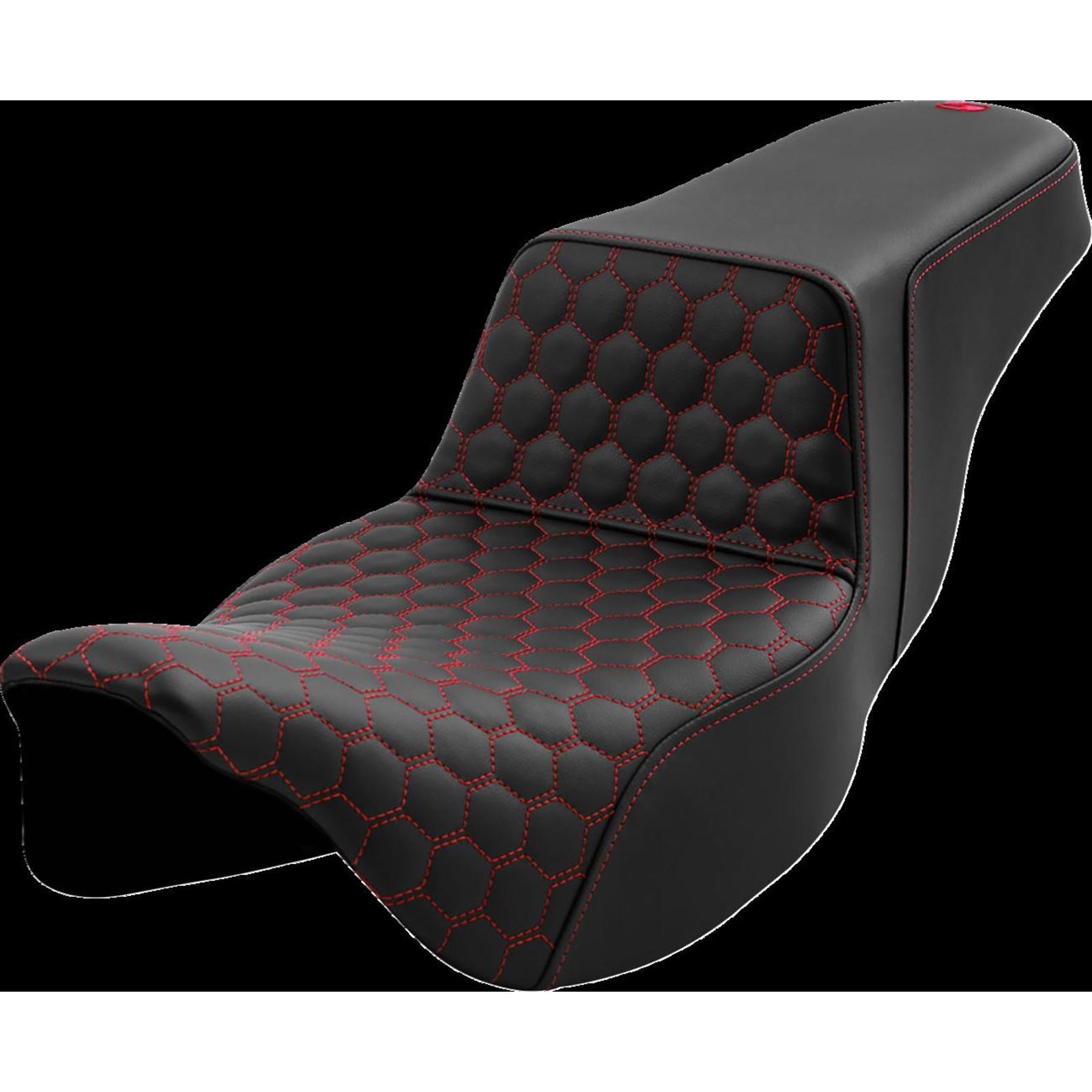 Saddlemen Step-Up Seat - Honeycomb - Extended Reach - Red Stitching A808-07B-178RED_1474908