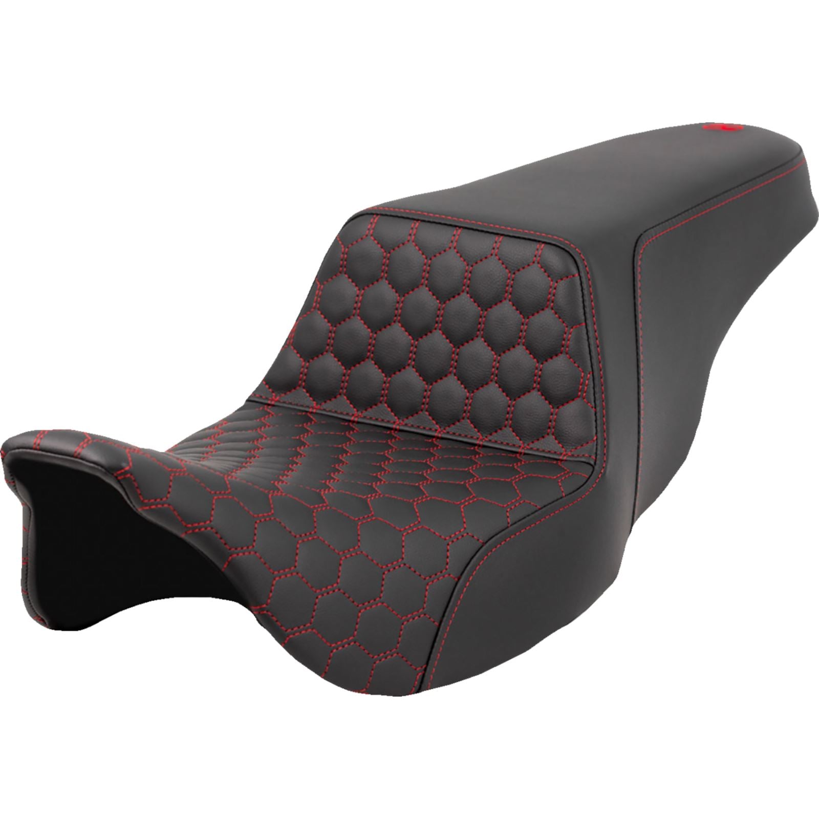 Saddlemen Step-Up Seat - Honeycomb - Red Stitching - FL '08-'23 A808-07B-177RED_1411496