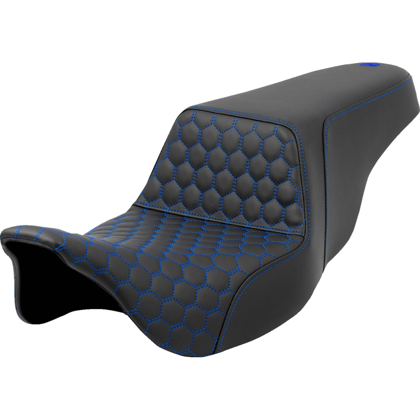 Saddlemen Step-Up Seat - Honeycomb - Blue Stitching - FL '08-'23 A808-07B-177BLU_1411495