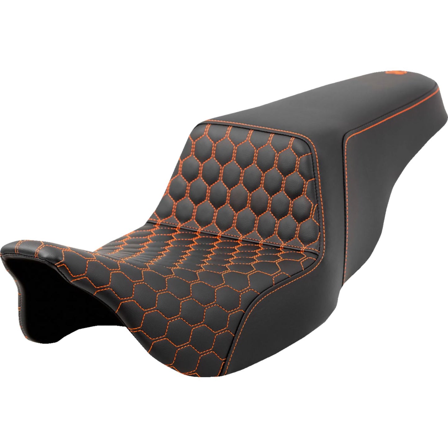 Saddlemen Step-Up Seat - Honeycomb - Orange Stitching - FL '08-'23 A808-07B-177ORA_1411508