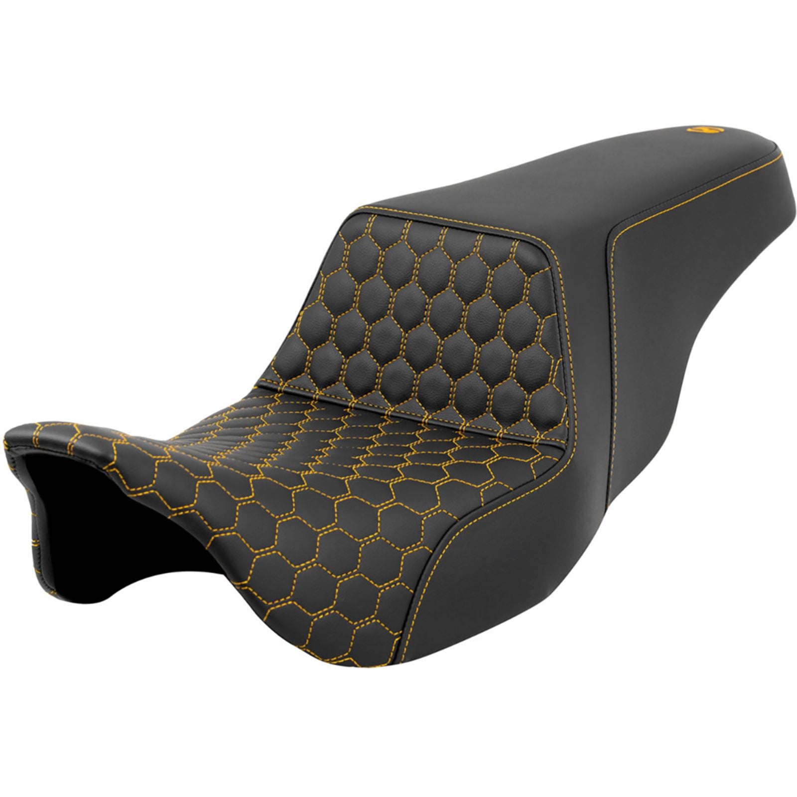Saddlemen Step-Up Seat - Honeycomb - Gold Stitching - FL '08-'23 A808-07B-177GOL_1411494