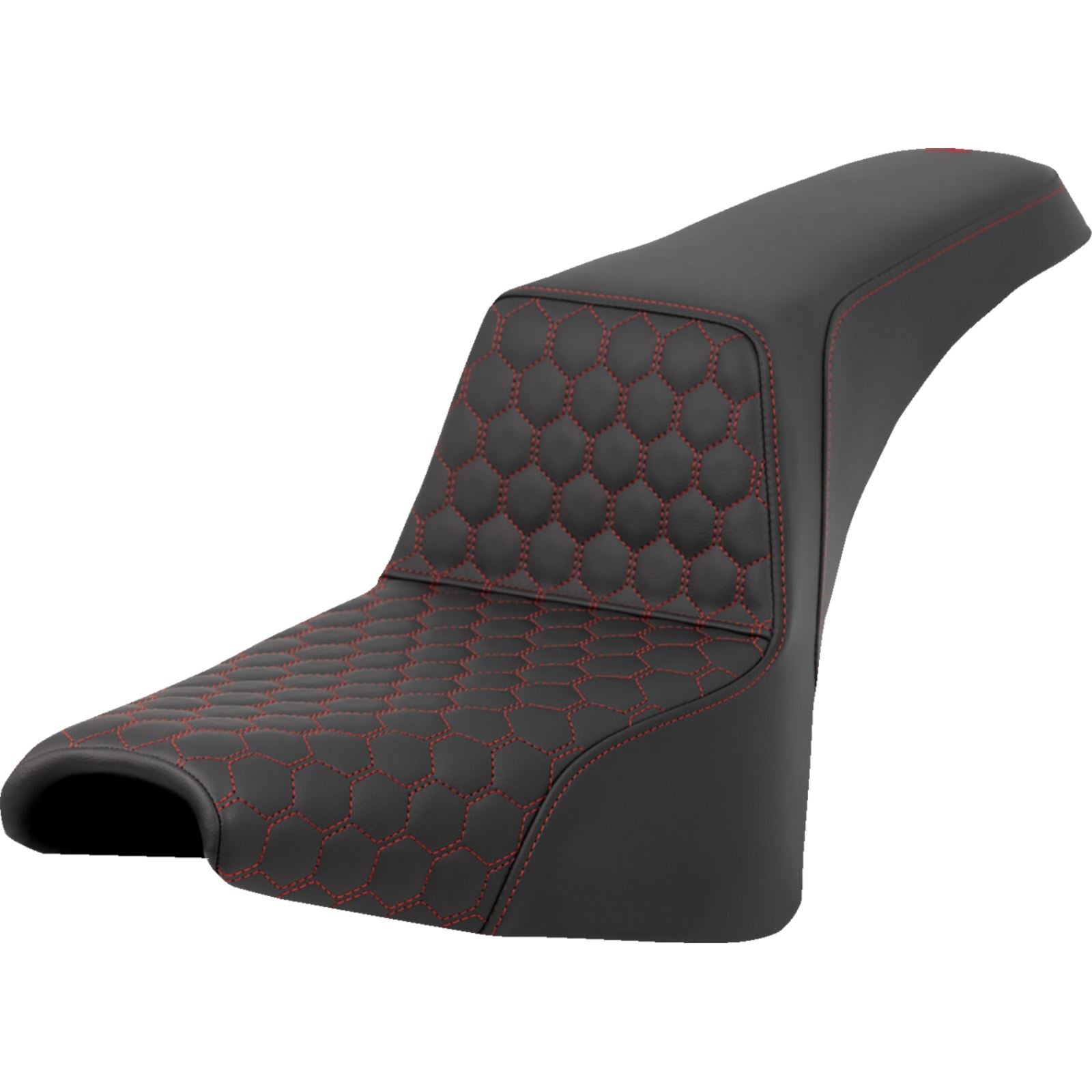 Saddlemen Step-Up Seat - Honeycomb - Red Stitching - FXBB/FXST '18-'23 A818-30-177RED_1411492