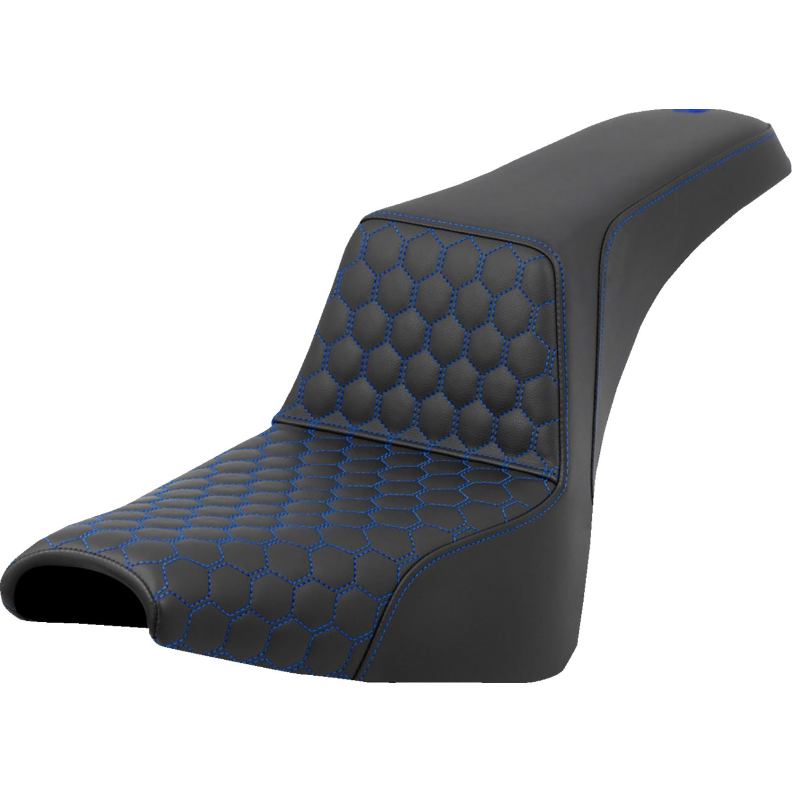 Saddlemen Step-Up Seat - Honeycomb - Blue Stitching - FXBB/FXST '18-'23 A818-30-177BLU_1411491