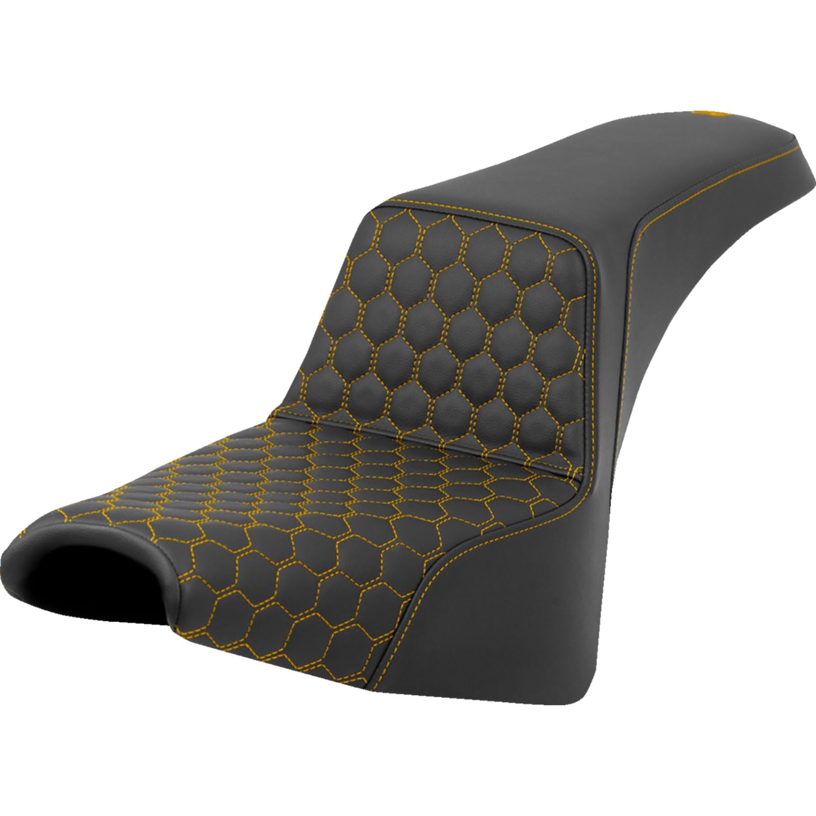 Saddlemen Step-Up Seat - Honeycomb - Gold Stitching - FXBB/FXST '18-'23 A818-30-177GOL_1411489