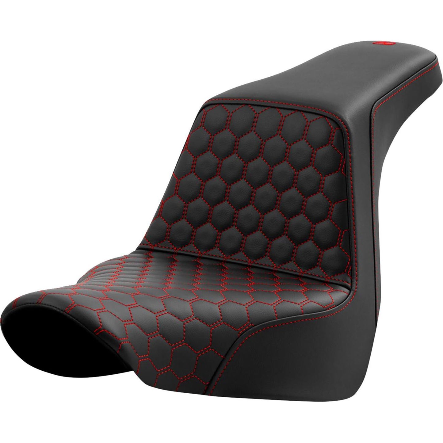 Saddlemen Step-Up Seat - Honeycomb - Red Stitching - FL/FX '18-'23 A818-29-177RED_1480102