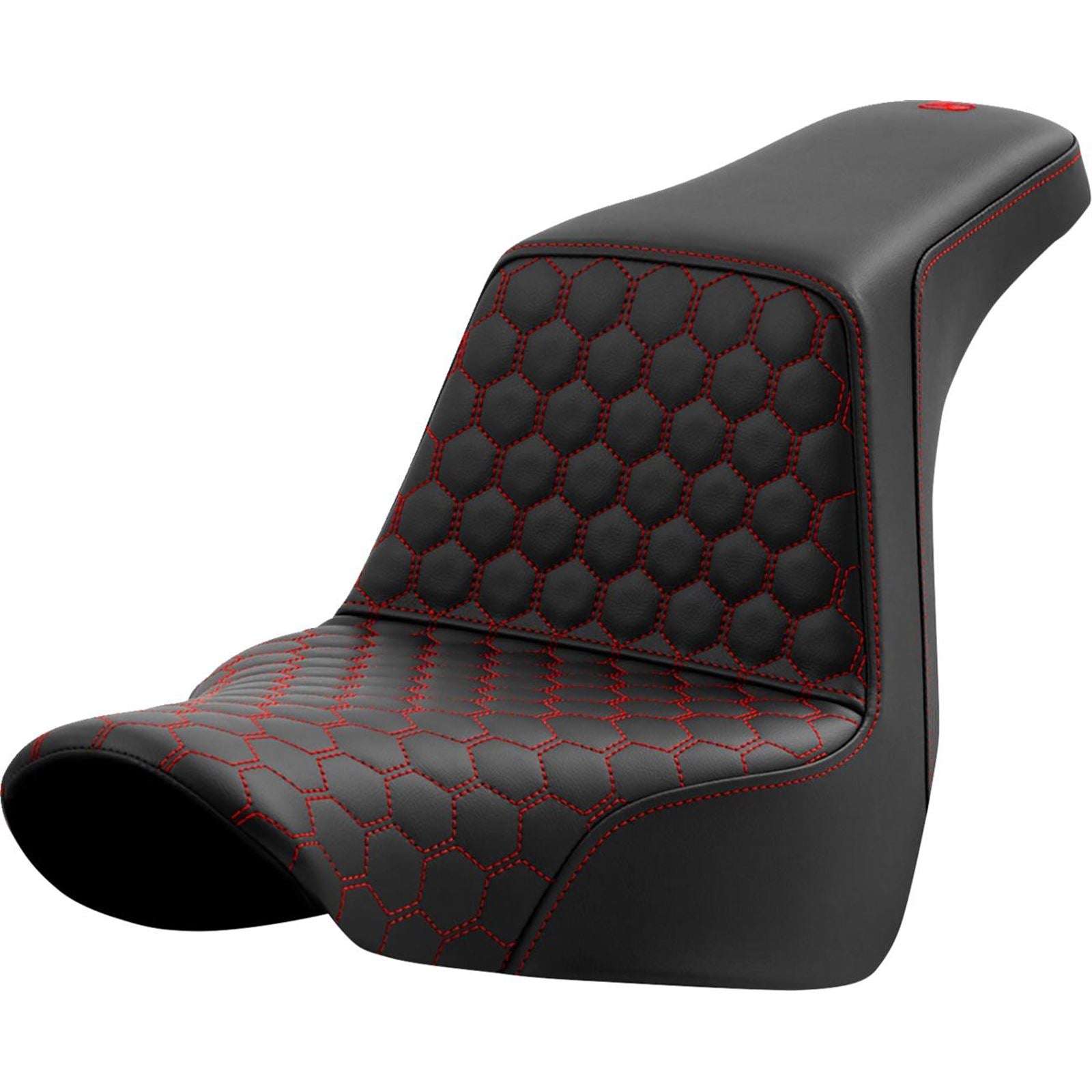 Saddlemen Step-Up Seat - Honeycomb - Red Stitching - FL/FX '18-'23 A818-29-177RED_1480102