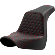 Saddlemen Step-Up Seat - Honeycomb - Red Stitching - FL/FX '18-'23 A818-29-177RED_1480102