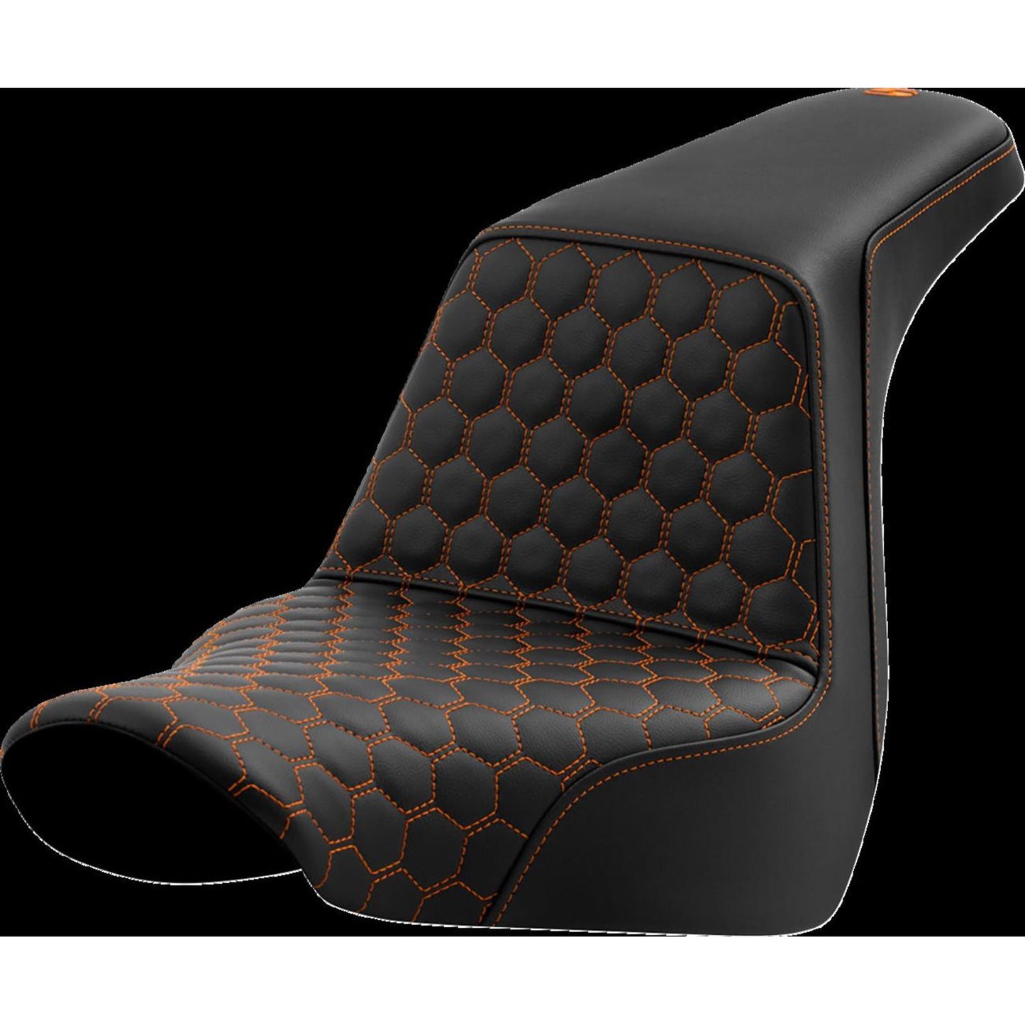 Saddlemen Step-Up Seat - Honeycomb - Orange Stitching - FL/FX '18-'23 A818-29-177ORA_1474903