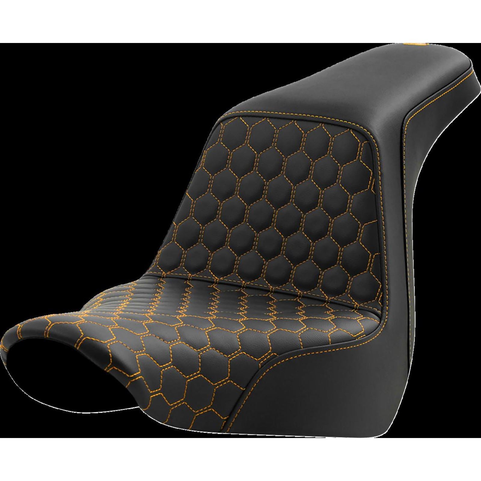 Saddlemen Step-Up Seat - Honeycomb - Gold Stitching - FL/FX '18-'23 A818-29-177GOL_1474895