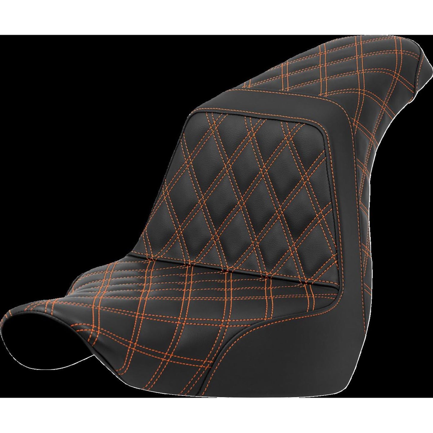 Saddlemen Step-Up Seat Full Lattice Stitch Orange Stitch FXLR/FLSB '18-'21 A818-29-175ORA_1427224