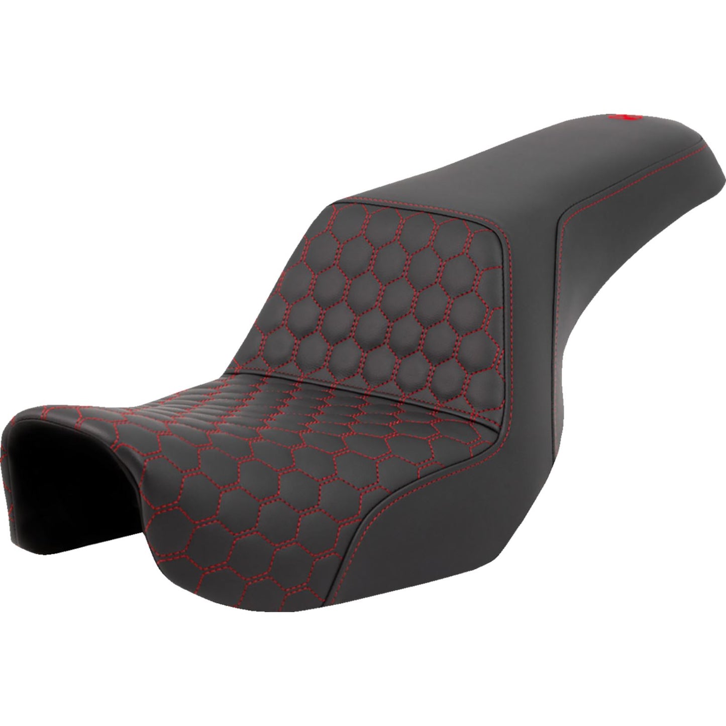 Saddlemen Step-Up Seat - Honeycomb - Red Stitching - Dyna '06-'17 A806-04-177RED_1411488