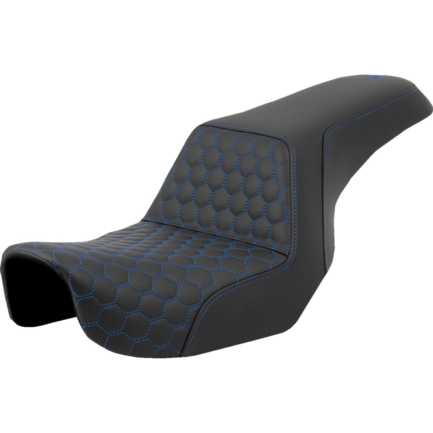 Saddlemen Step-Up Seat - Honeycomb - Blue Stitching - Dyna '06-'17 A806-04-177BLU_1411487
