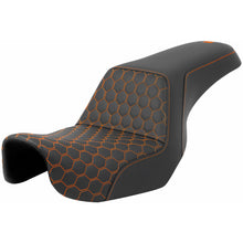 Saddlemen Step-Up Seat - Honeycomb - Orange Stitching - Dyna '06-'17 A806-04-177ORA_1411486