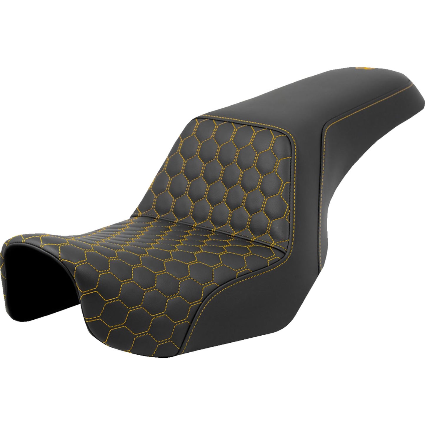 Saddlemen Step-Up Seat - Honeycomb - Gold Stitching - Dyna '06-'17 A806-04-177GOL_1411485