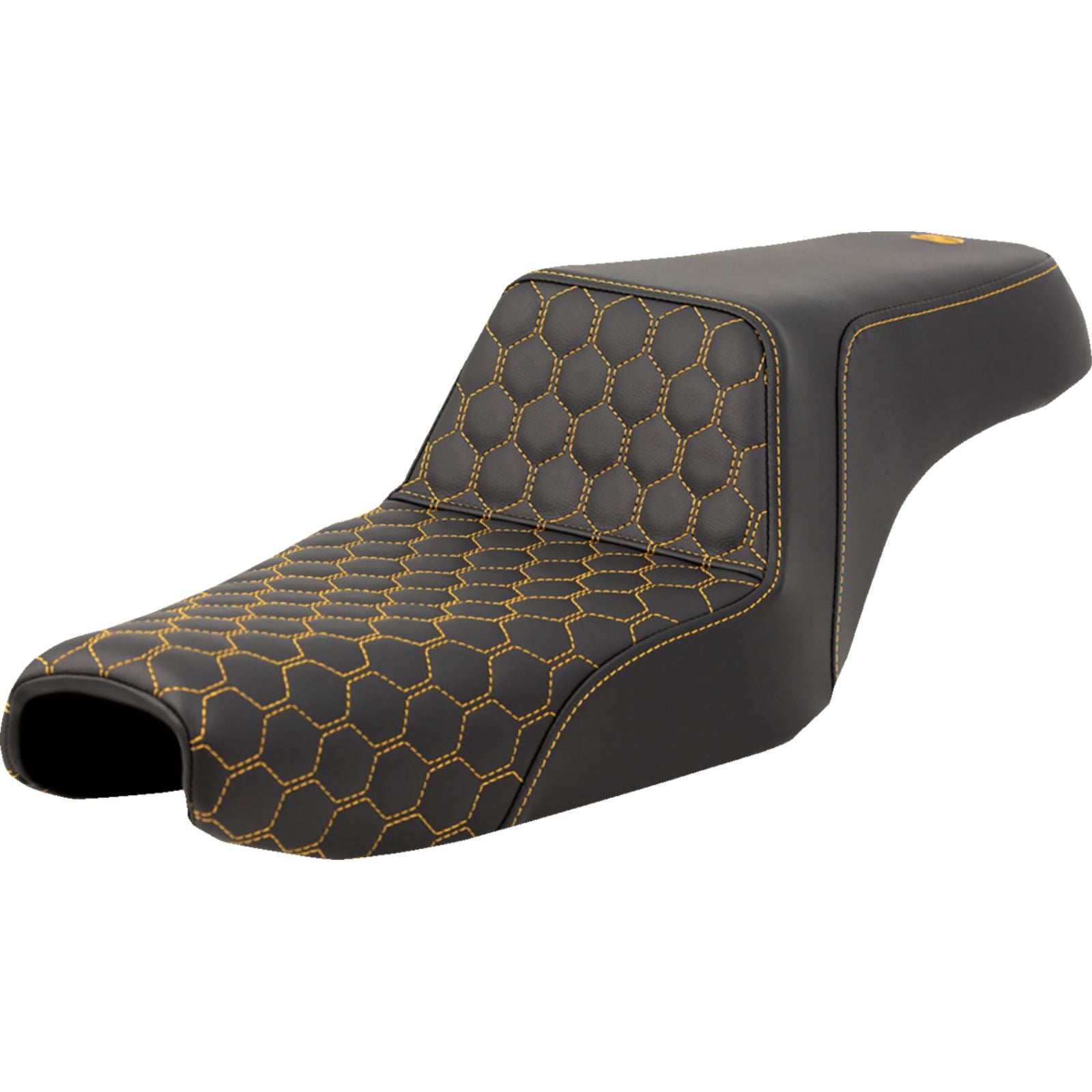Saddlemen Step-Up Seat - Honeycomb - Gold Stitching - Sportster '04-'21 A807-11-177GOL_1411480