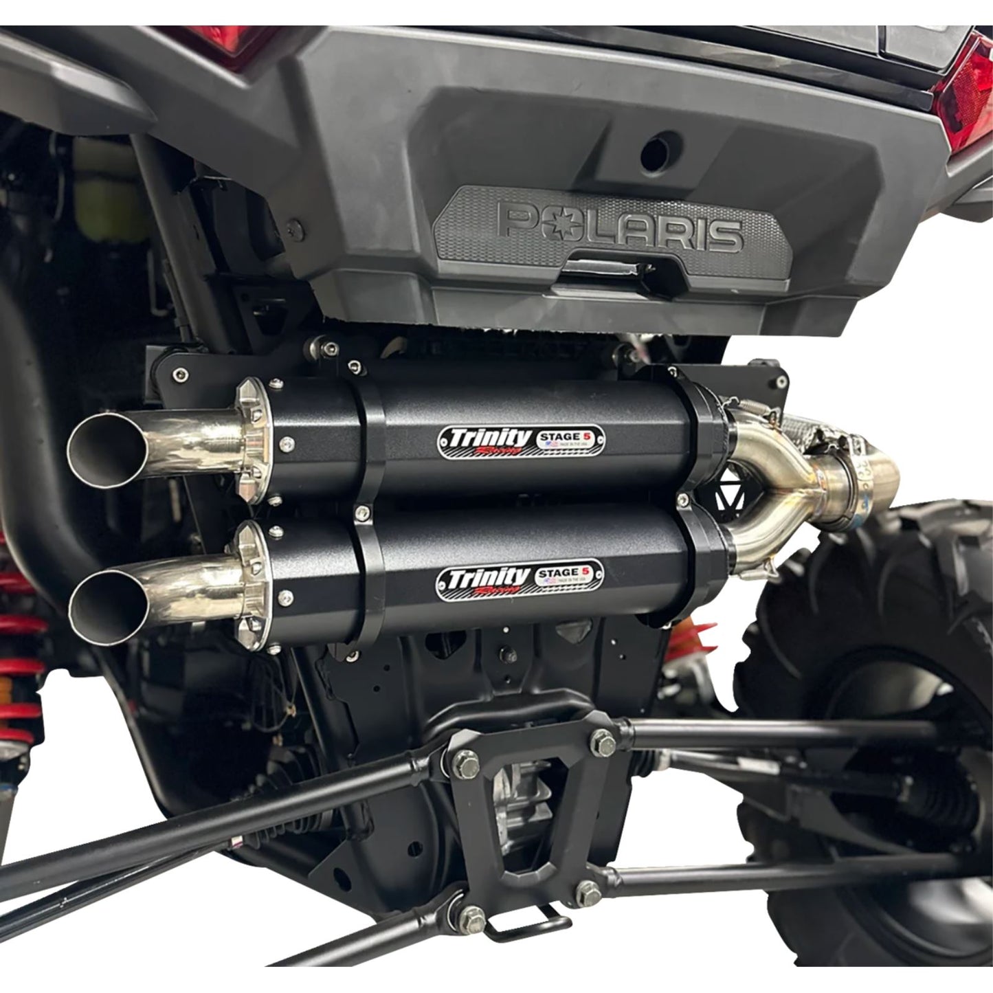 Trinity Racing Dual Slip-On Mufflers - Cerakote Black for Polaris [MPN: TR-4186S-C2]_1411522
