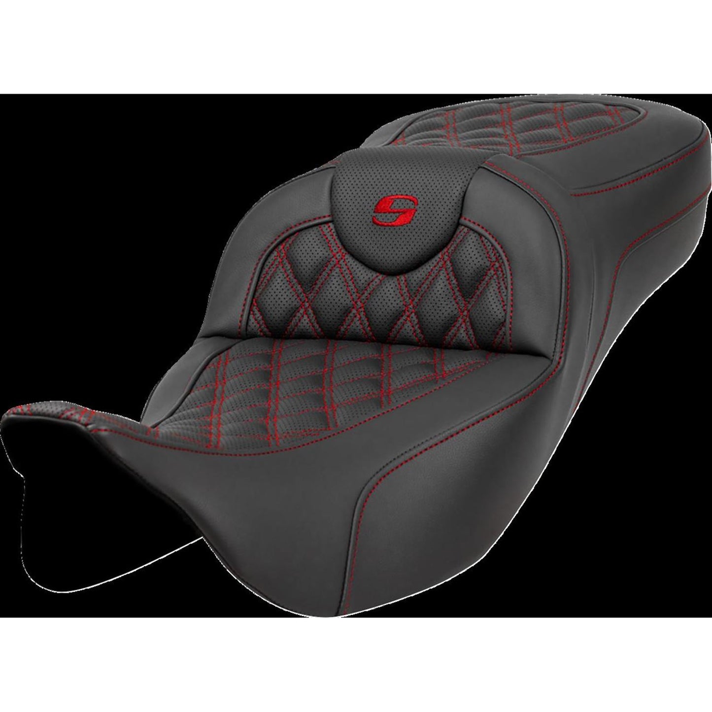 Saddlemen Roadsofa™ Seat - Red Stitch - without Backrest - FL '08-'23 [MPN: A808-07B-184RED]_1434945