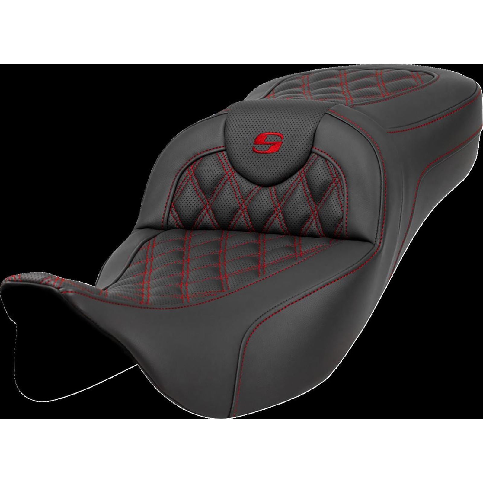 Saddlemen Roadsofa™ Seat - Red Stitch - without Backrest - FL '08-'23 [MPN: A808-07B-184RED]_1434945