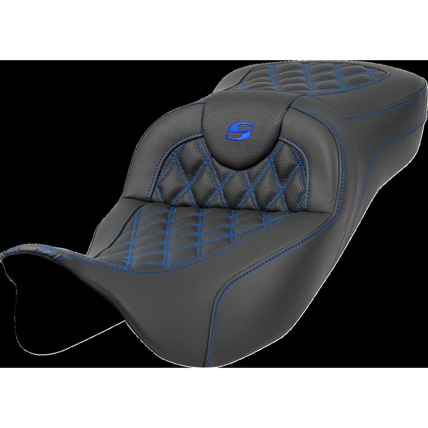 Saddlemen Roadsofa™ Seat - Blue Stitch - without Backrest - FL '08-'23 A808-07B-184BLU_1434946