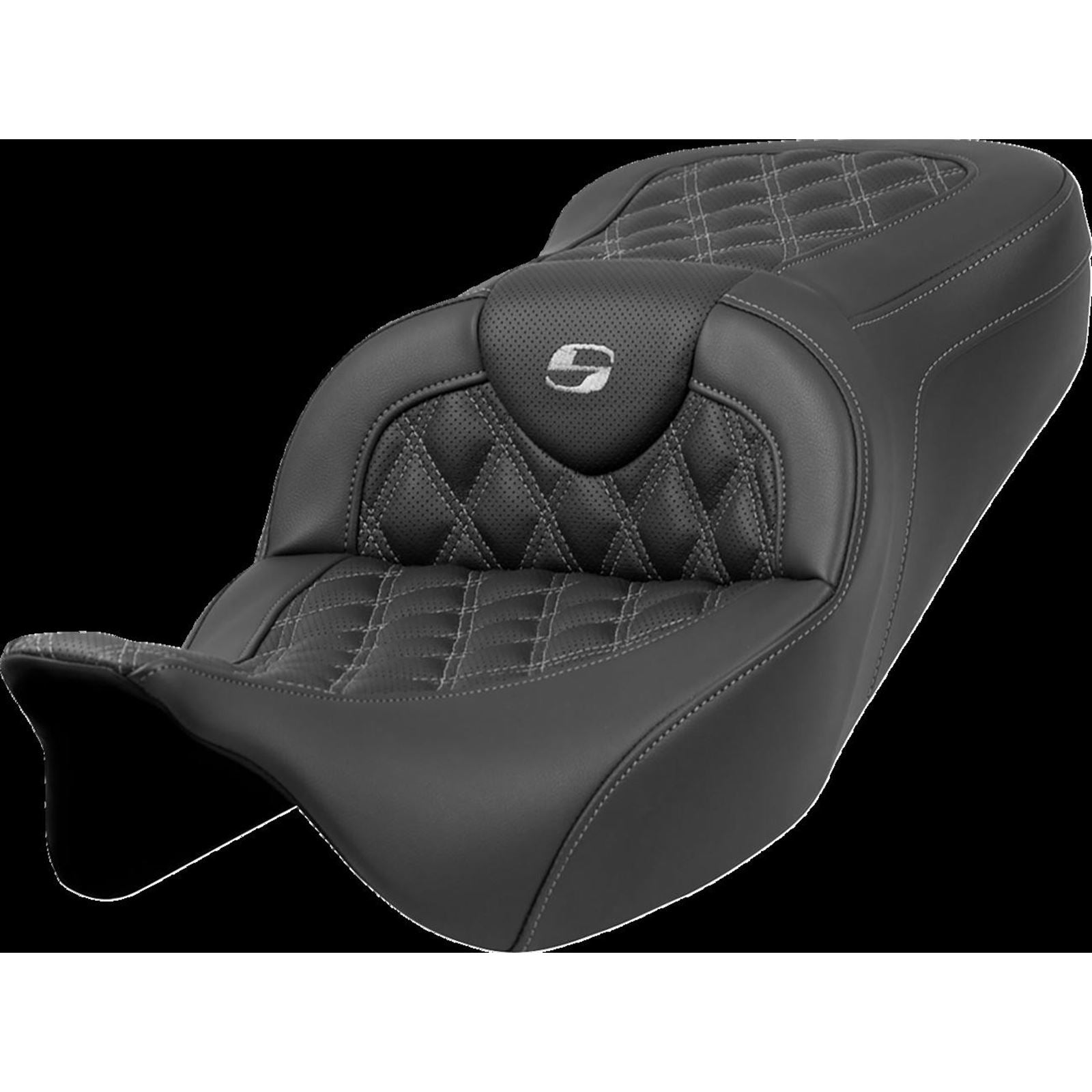 Saddlemen Roadsofa™ Seat - Lattice Stitch - Dark Gray Stitch A808-07B-182GRE_1434951
