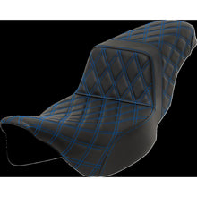 Saddlemen Step-Up Seat - Lattice Stitch - Blue Stitch - Extended Reach A808-07E-175BLU_1471397