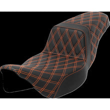 Saddlemen Step-Up Seat - Lattice Stitch - Orange Stitch - Extended Reach A808-07E-175ORA_1471400