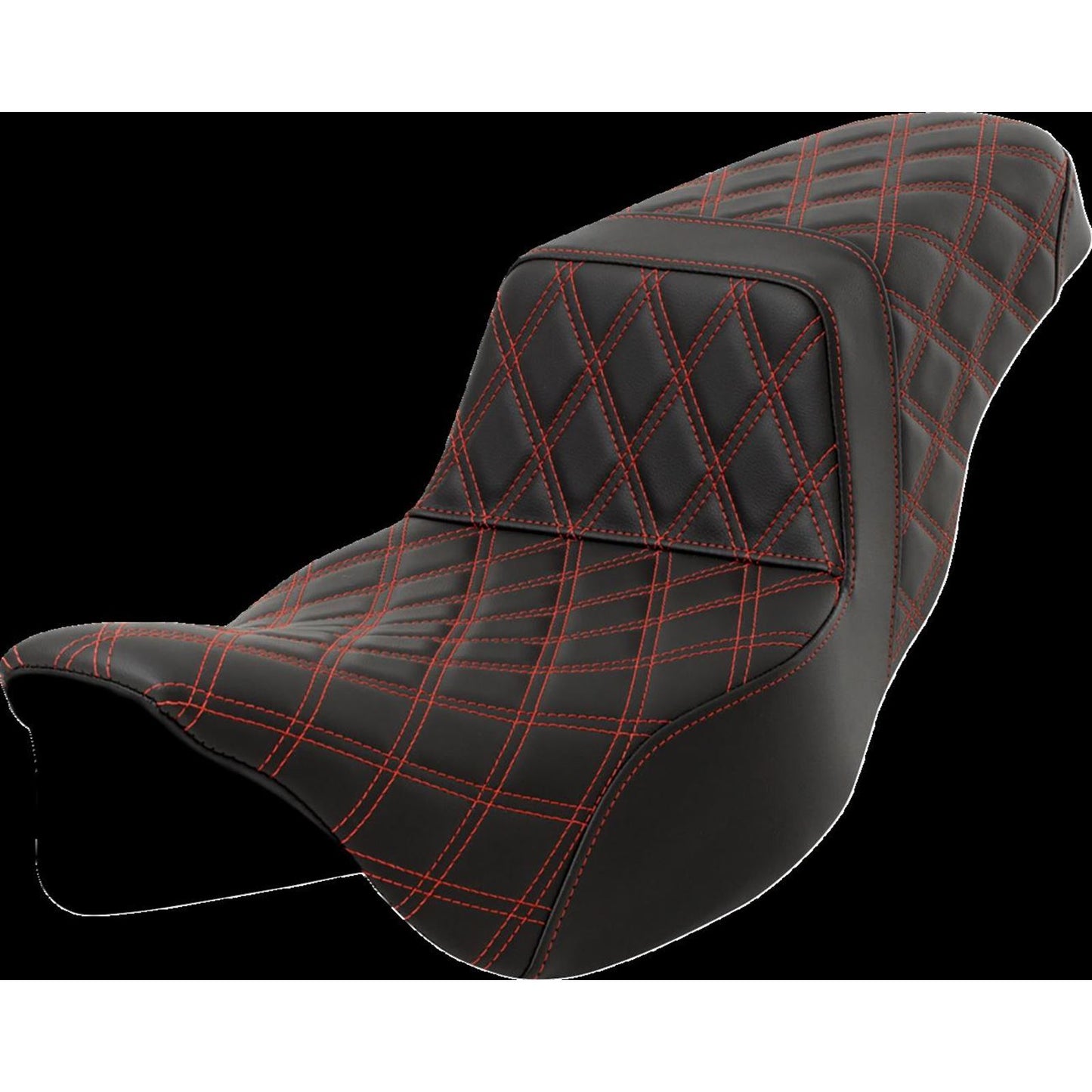 Saddlemen Step-Up Seat - Lattice Stitch - Red Stitch - Extended Reach A808-07E-175RED_1471401