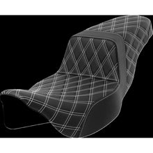 Saddlemen Step-Up Seat - Lattice Stitch - White Stitch - Extended Reach A808-07E-175WHI_1471402