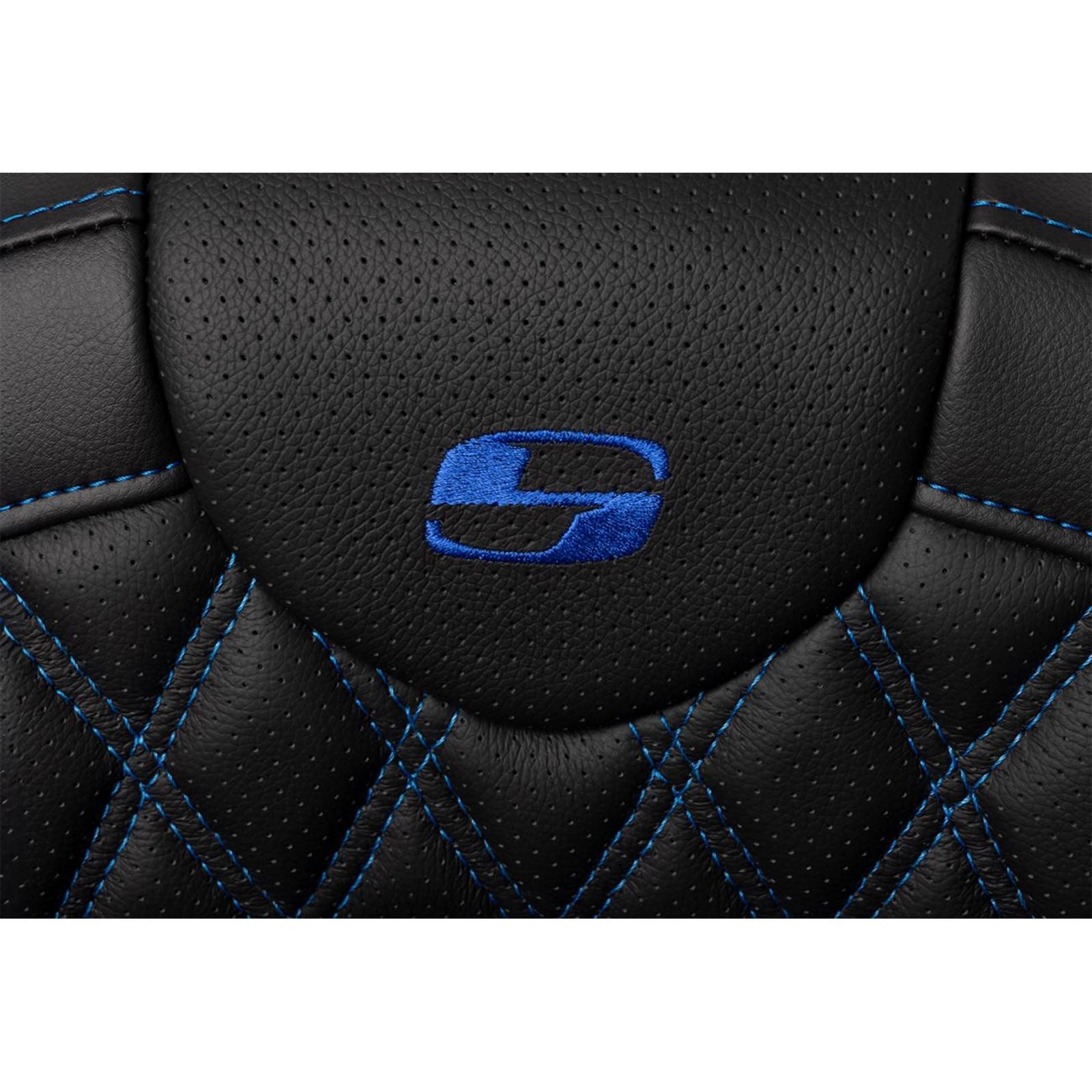 Saddlemen Roadsofa™ Seat - with Backrest - Blue Stitch - FL '08-'23 A808-07R-182BLU_1490060