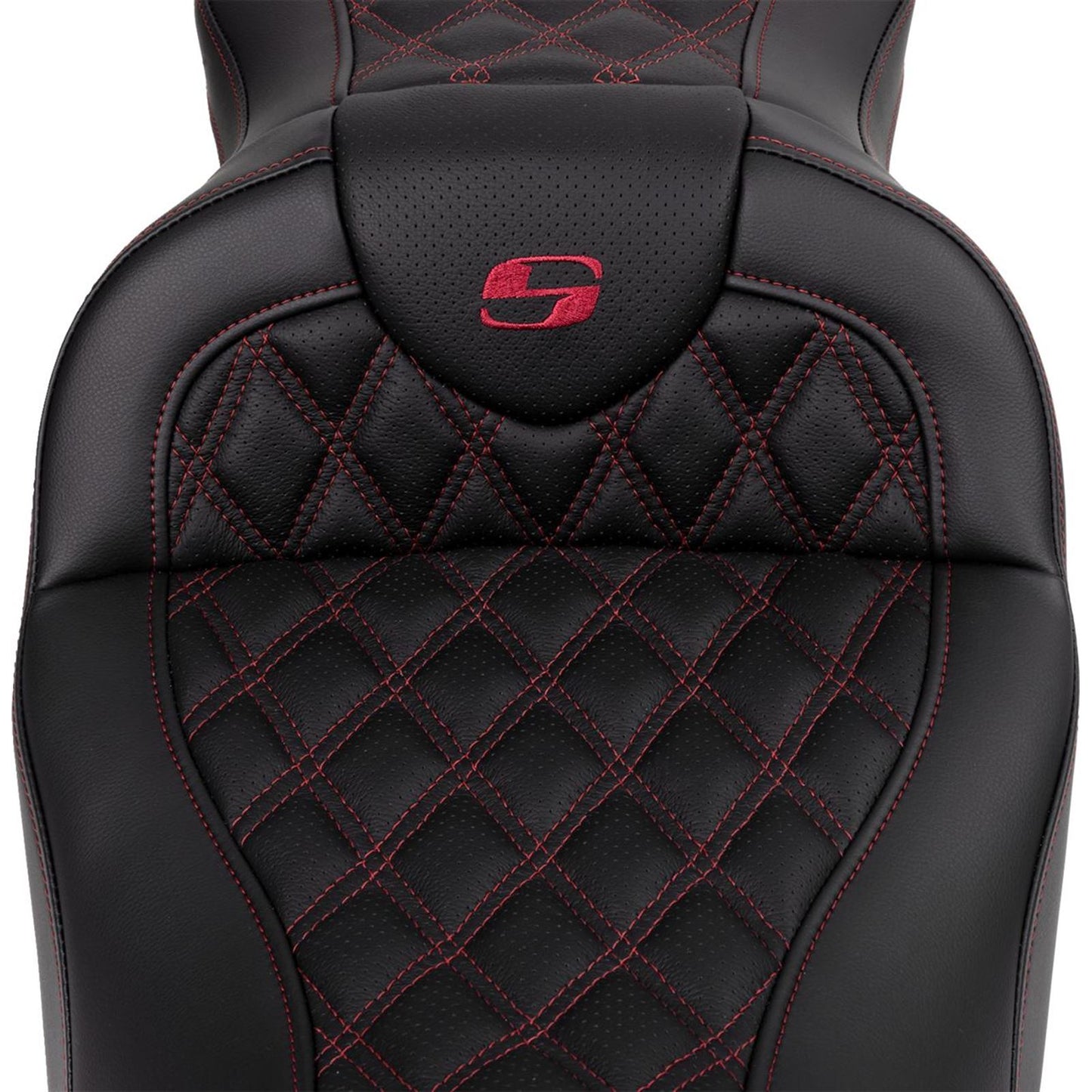 Saddlemen Roadsofa™ Seat - with Backrest - Wine Berry Stitch - FL '08-'23 A808-07R-182BUR_1485742