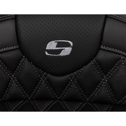 Saddlemen Roadsofa™ Seat - with Backrest - Dark Gray Stitch - FL '08-'23 [MPN: A808-07R-182GRE]_1485739