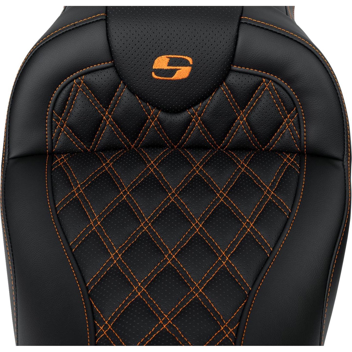 Saddlemen Roadsofa™ Seat - with Backrest - Orange Stitch - FL '08-'23 A808-07R-182ORA_1485735