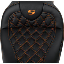 Saddlemen Roadsofa™ Seat - with Backrest - Orange Stitch - FL '08-'23 A808-07R-182ORA_1485735