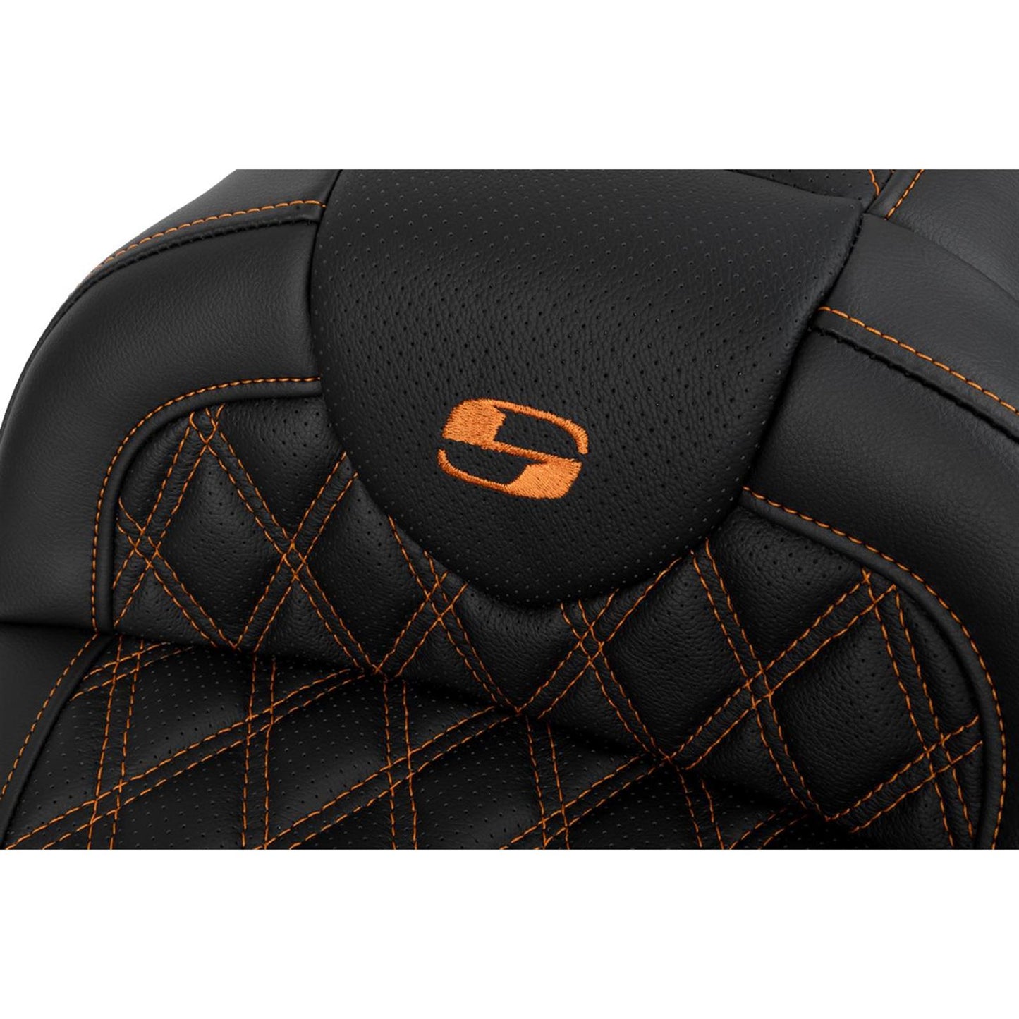 Saddlemen Roadsofa™ Seat - with Backrest - Orange Stitch - FL '08-'23 A808-07R-182ORA_1485734