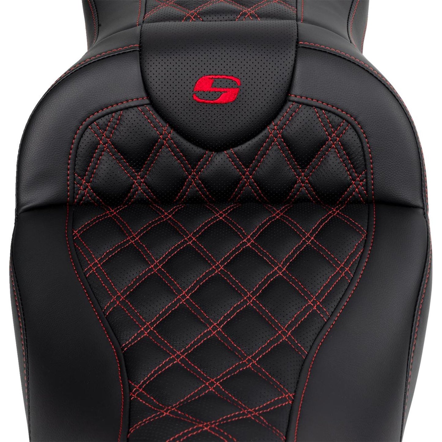 Saddlemen Roadsofa™ Seat - with Backrest - Red Stitch - FL '08-'23 A808-07R-182RED_1485730