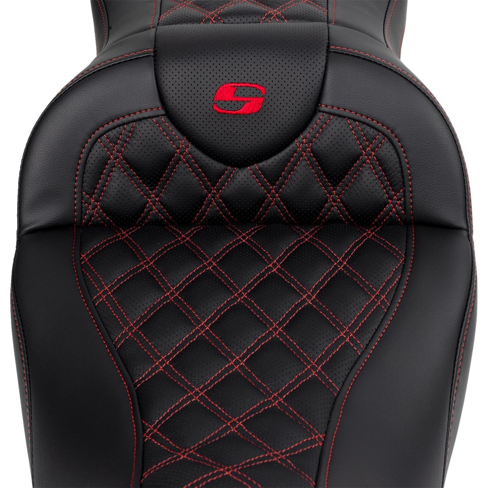 Saddlemen Roadsofa™ Seat - with Backrest - Red Stitch - FL '08-'23 A808-07R-182RED_1485730